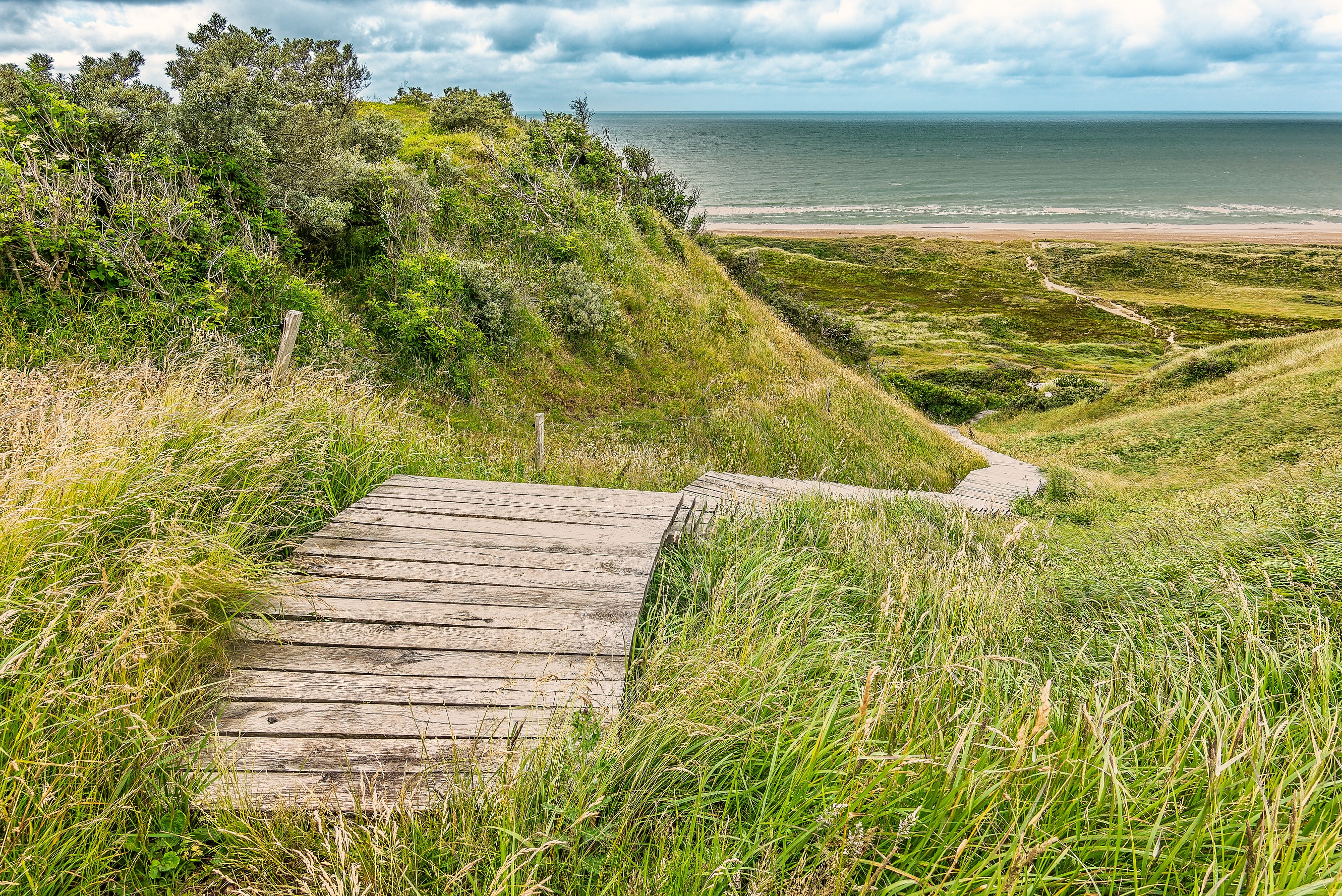 Hills and slopes at Svinkloes beach in Thy in Denmark