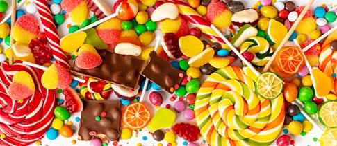 bunte Süßigkeiten aus Dänemark