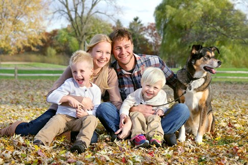 Familie mit Hund