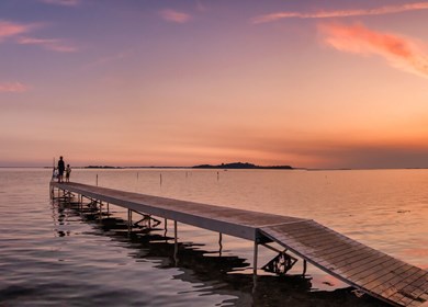 Faldsed Blick auf Sonnenuntergang 